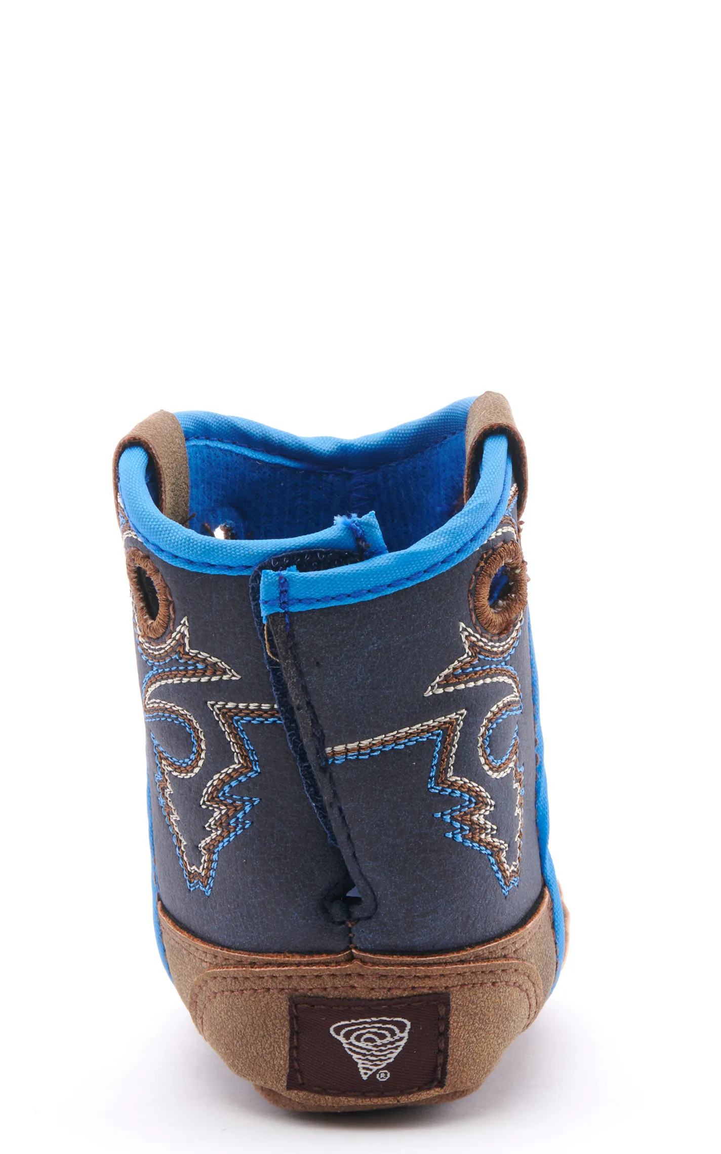 Twister Infant Baby Bucker Ben Brown and Navy Round Toe Cowboy Boots