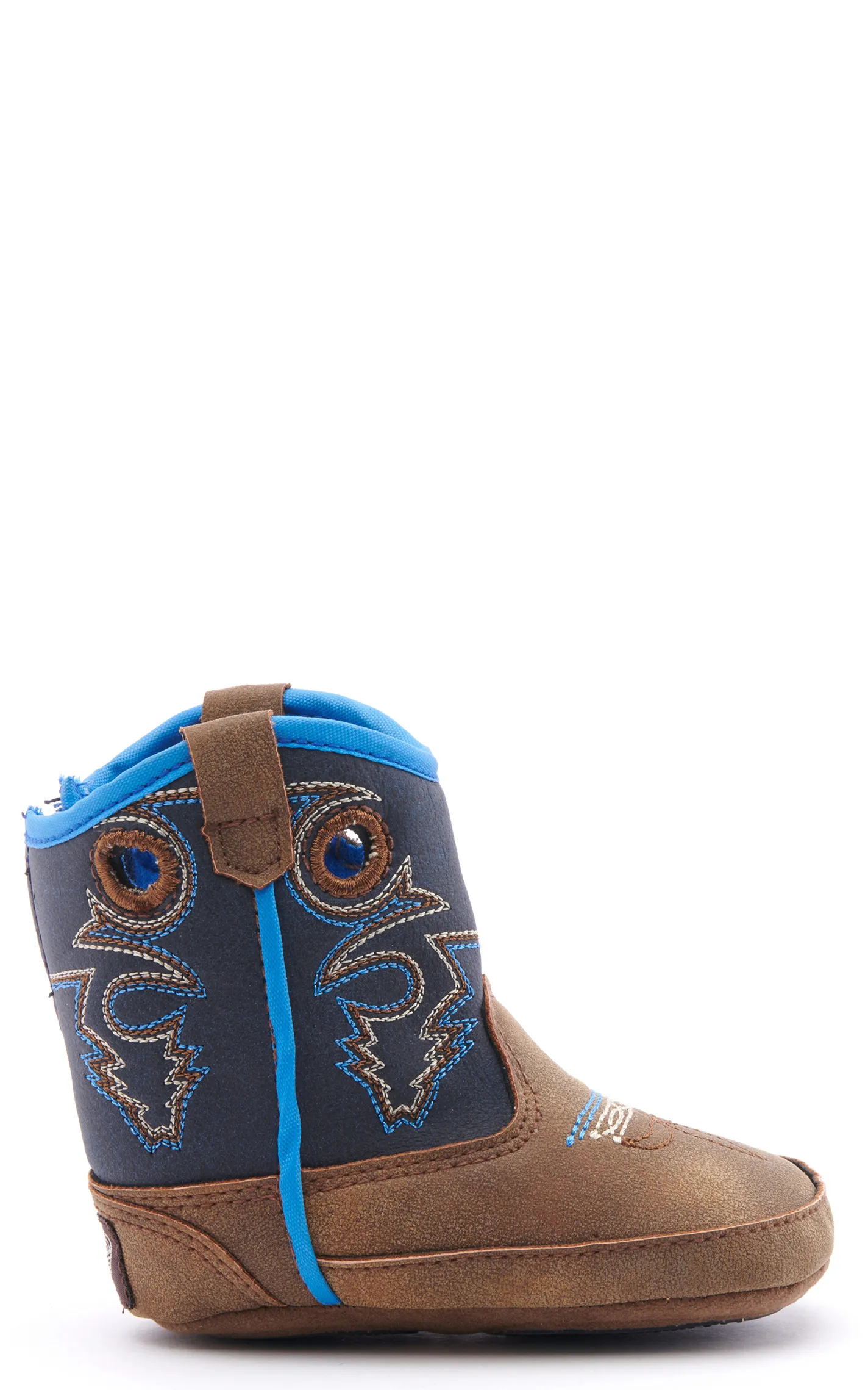 Twister Infant Baby Bucker Ben Brown and Navy Round Toe Cowboy Boots