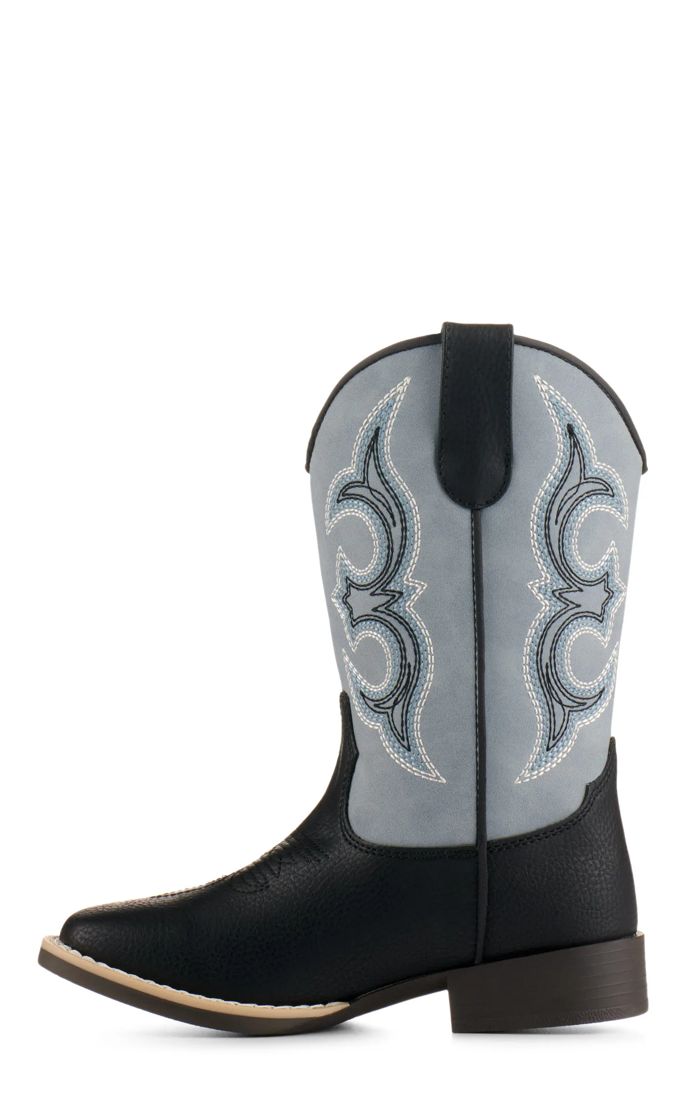 Twister Killian Black and Baby Blue Square Toe Cowboy Boots