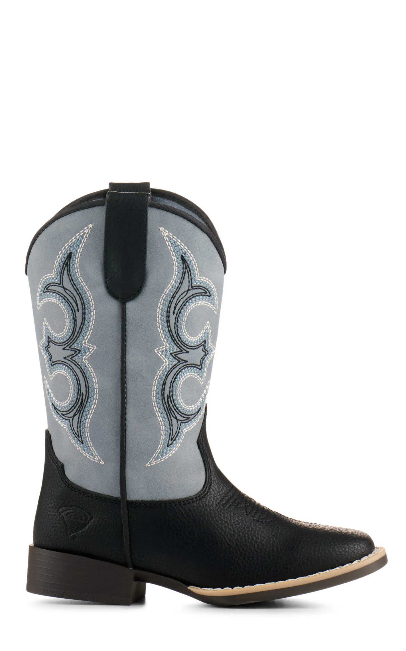 Twister Killian Black and Baby Blue Square Toe Cowboy Boots