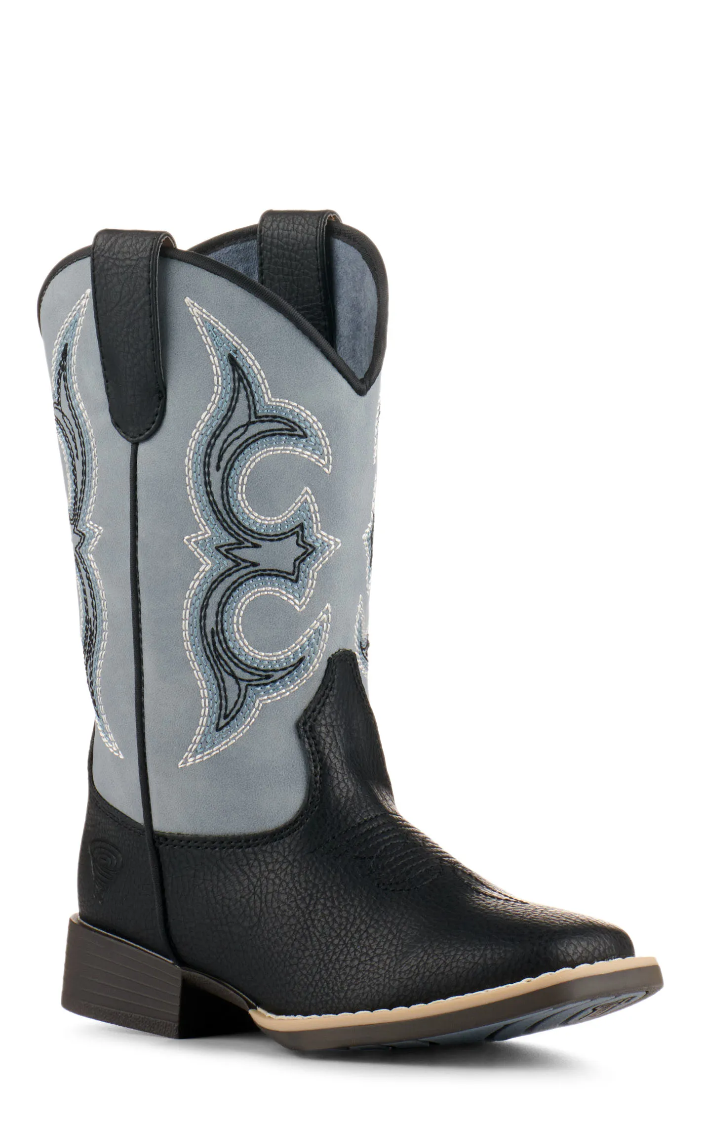 Twister Killian Black and Baby Blue Square Toe Cowboy Boots