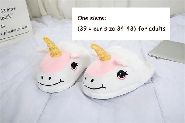 Unicorn Slippers Cartoon Animal Claw Kigurumi Onesies Pajama Shoes Kid Adult Kawaii Funny Casual style Cosplay Prop Party Wear