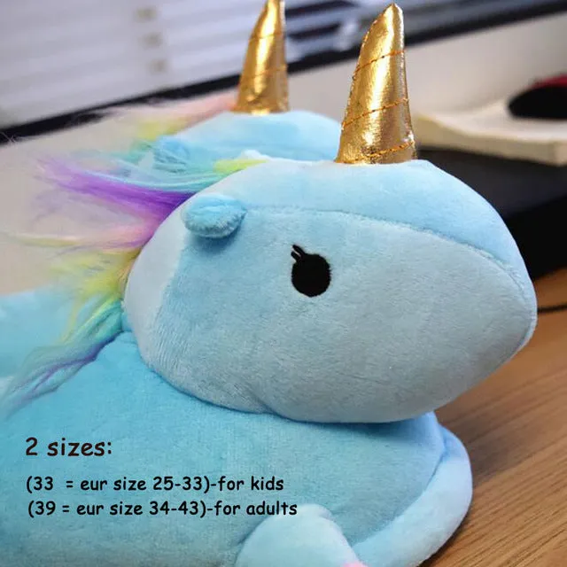 Unicorn Slippers Cartoon Animal Claw Kigurumi Onesies Pajama Shoes Kid Adult Kawaii Funny Casual style Cosplay Prop Party Wear