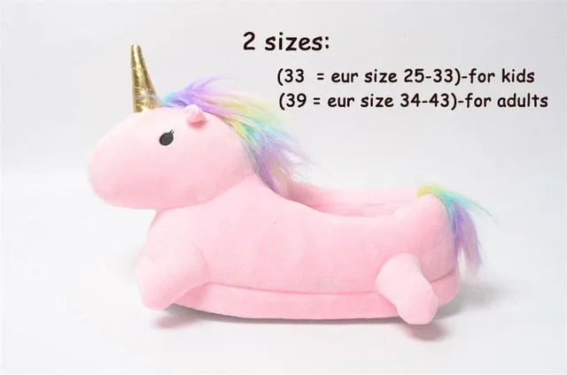 Unicorn Slippers Cartoon Animal Claw Kigurumi Onesies Pajama Shoes Kid Adult Kawaii Funny Casual style Cosplay Prop Party Wear