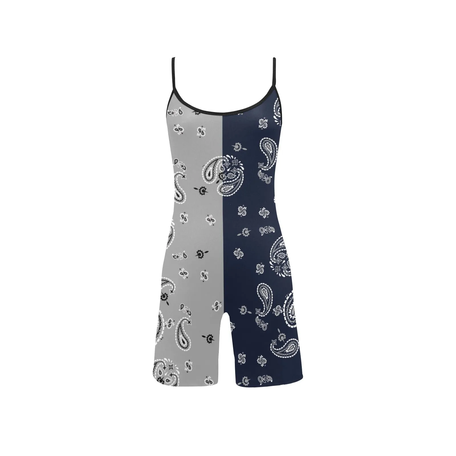 update blue gray yoga_leggings_template-Recovered-Recovered copy Women's Short Yoga Bodysuit