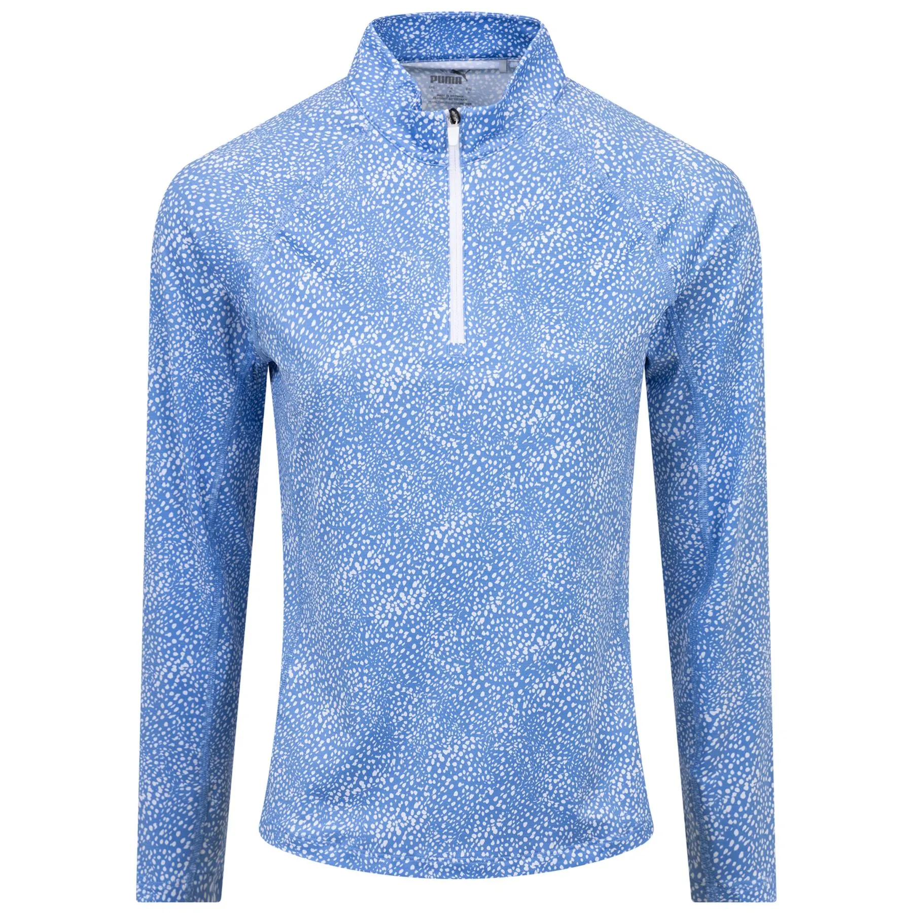 Womens You-V Microdot Quarter Zip Mid Layer Blue/White - SS24