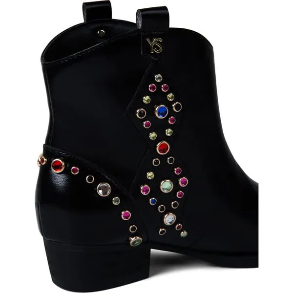 Yosi Samra Miss Dallas Embellished Cowboy Boot, Black