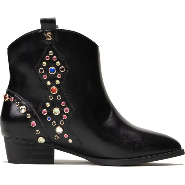 Yosi Samra Miss Dallas Embellished Cowboy Boot, Black