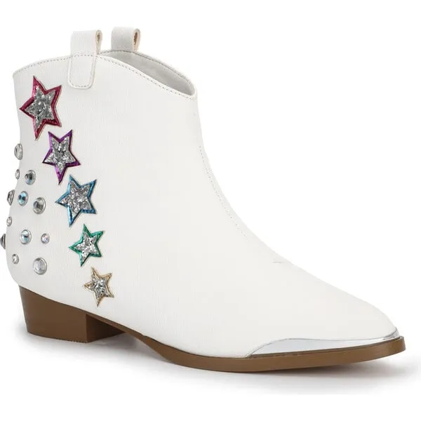 Yosi Samra Miss Dallas Shooting Star Cowboy Boot, Metallic Stars