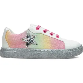 Yosi Samra Miss Harper Sequin Sneaker, White And Multi-Pastel