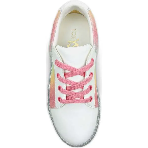 Yosi Samra Miss Harper Sequin Sneaker, White And Multi-Pastel