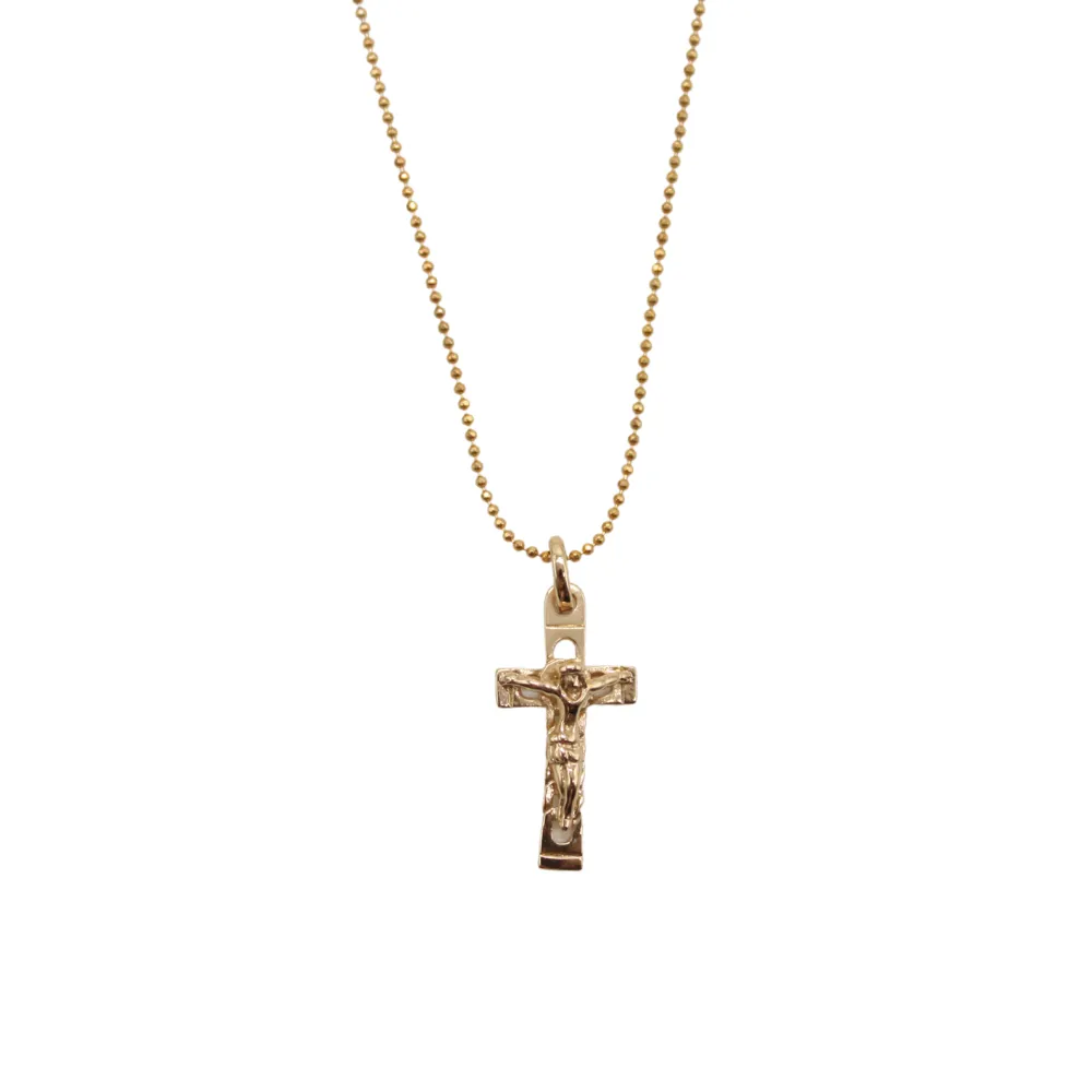 Zircon Crystal Cross/Chain Set (gold plated)