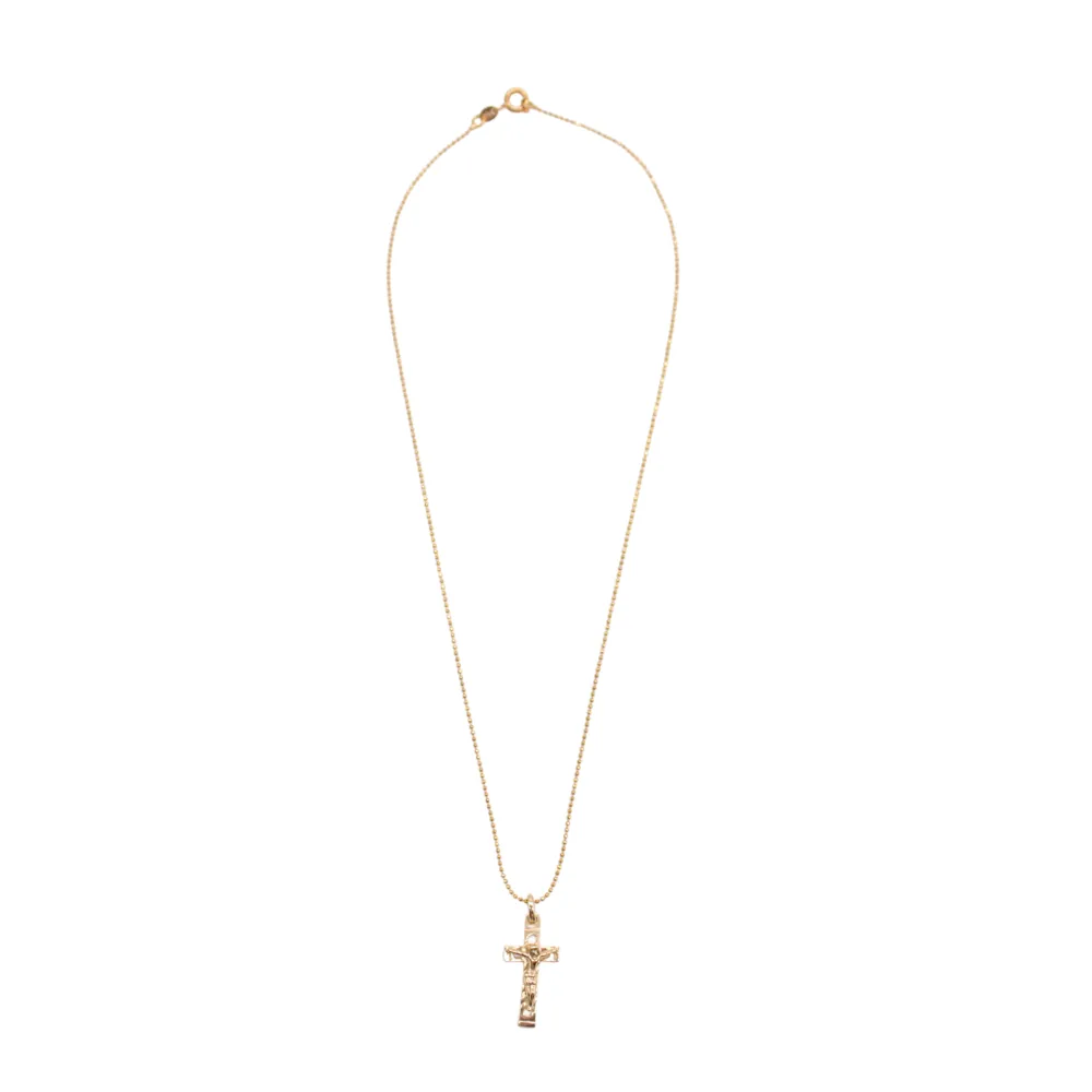 Zircon Crystal Cross/Chain Set (gold plated)