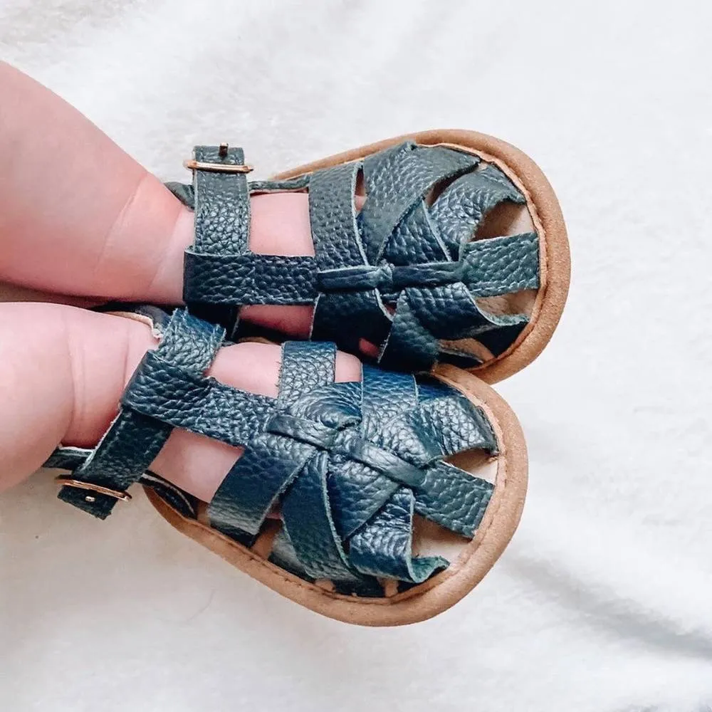 Zodiac Blue Leather Baby Sandal